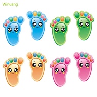 Winu 15 Pairs Kids Floor Stickers Self-Adhesive Social Distance Footprint Decals for Children Nurser