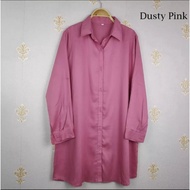 baju tunik wanita jumbo fisa bahan rayon ademlembut &amp; serap keringat - pink l