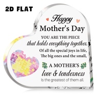 1pc Happy Mother's Day Heart Acrylic Plaque Gift | Meaningful Puzzle Quote Ornament for Mom Grandma 