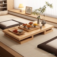 Solid Wood Small Table Low Tatami Window Kang Table Foldable Floor Coffee Table Kang Table Sitting E
