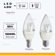 CAHAYA 4.8W led candle bulb light warm white bright fitting e27 e14