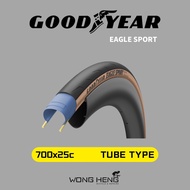 GoodYear Eagle Sport Road Bike Tire 700x25c(Tube Type)Tan Wall