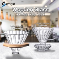 V60 wooden dripper wooden glass coffee dripper v60 V60 pour over drip coffee glass/ drip coffee/