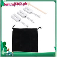 Angel Tuning Fork Set - 4096 Hz, 4160 Hz, 4225 Hz - Therapeutic Instrument Set with Wooden Strike an