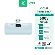 UVOLT Mini Powerbank 5000mAh พาวเวอร์แบงค์ไซส์มินิ หัว Type-C ชาร์จเร็ว PD20W จอ LCD รุ่น UVP05C
