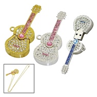 กีตาร์คริสตัลเพชร8GB 16GB 32GB 64GB สร้อยคอเครื่องประดับความจำยูเอสบีแฟลชไดรฟ์ U ดิสก์สร้อยคอแฟลชไดร