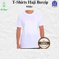 T-shirt Haji Berpoket & Berzip /Baju pagoda Tshirt Putih dan Tshirt Hitam by Al Hafiz