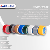1 PACK SAZANAMI LAKBAN KAIN HITAM WARNA 2" 48MM X 12M CLOTH TAPE WARNA WARNI