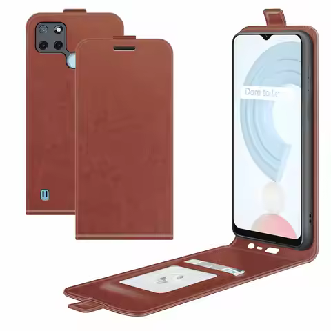 Realme C21Y C21 Y C25Y C25 C25S Luxury Case Leather Flip Vertical Book Cover For Realme C21 C11 C12 