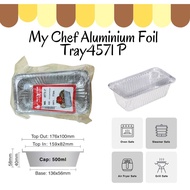 My Chef Foil Tray 4571 - Aluminium Foil Tray with Clear Lid [ 5sets ± ] Rectangle / Rectangular