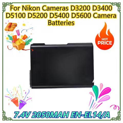 7.4V 2050MAH EN-EL14/A For Nikon Cameras D3200 D3400 D5100 D5200 D5400 D5600 Camera Batteries