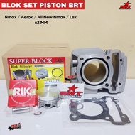 BRT NMAX PISTON BLOCK SET AEROX/ ALL NEW NMAX/ LEXI 62 MM DOUBLE COOLER/
