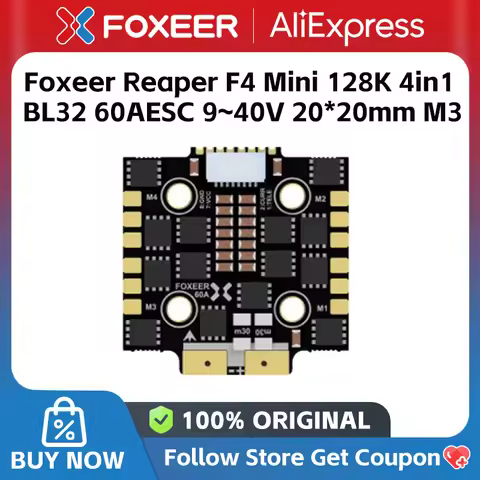 Foxeer Reaper F4 128K Mini 45A / 60A / 65A BLheli32 4in1 Brushless ESC DSHOT1200 3-6S 3-8S for RC FP