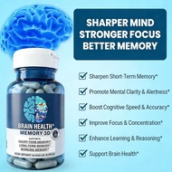 Brain Health Memory 3D Capsules | Vitamin B6 B12 Folic Acid | Focus Clarity Cognitive Support Vegan