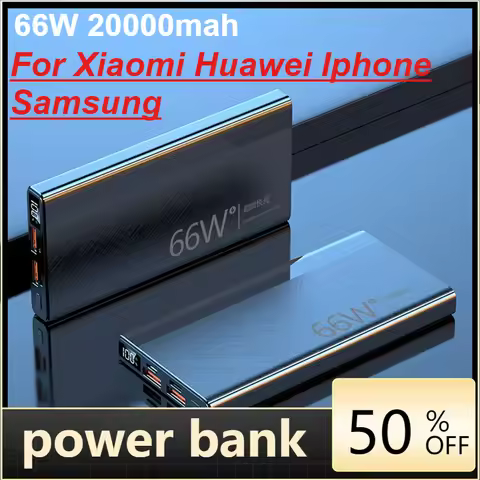 66W 20000mah Large Capacity Power Bank for Xiaomi Huawei Iphone Samsung Powerbank China CCC Certific