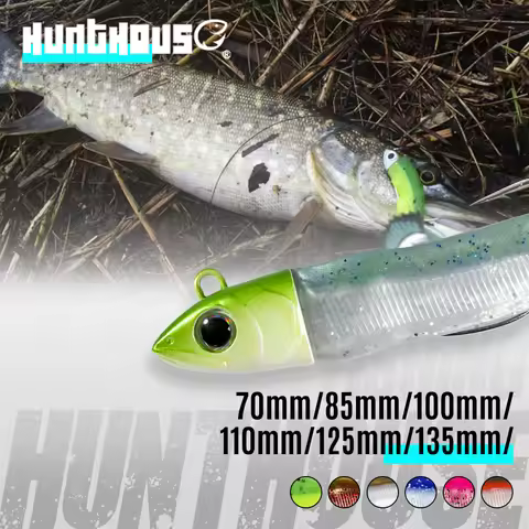 Hunthouse Barre T. Minnow Fishing Lure 7/12/25/40/60/90/120g Soft Bait Silicone Fishing Tackle For B