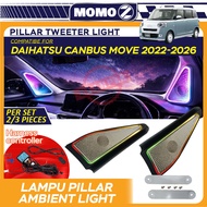 Car Daihatsu Canbus Move 2022 - 2025 Pillar Tweeter Speaker Cover RGB Ambient Light 64 Colors LED Pe