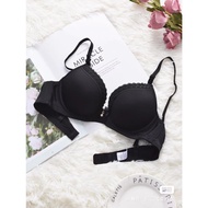 Woman  Lace Push Up Black Bra with Underwire Lingerie