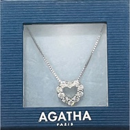 Agatha Paris silver heart necklace with colored stones
