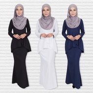 [ XXS - 10XL ] Baju Kurung Moden . Muslimah Plus Size Kurung . Plain Kurung Sedondon Bridesmaid . Norlia H