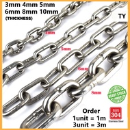 304 Stainless Steel Chain 3mm 12mm SS304 Chain Anchor Chain Pet Chain