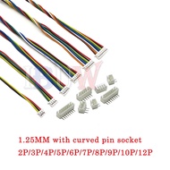 5PCS 1.25MM 10CM 15CM 20CM 30CM with curved pin socket, electronic wire connection wire, terminal wi