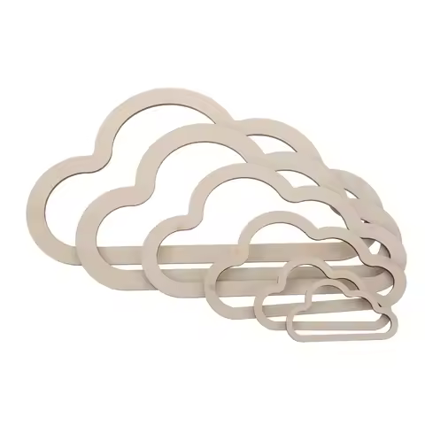 7Pcs Wooden Dream Catcher Frame Cloud Shape Macrame Hoop Rings DIY Craft Supplies Wedding Wall Decor