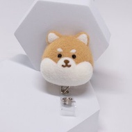 柴全 Q版柴犬 頭部 識別證 伸縮扣 證件扣 羊毛氈
