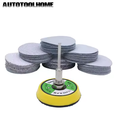 Abrasive Tools 61pc/set 80-600 Mixed Grit 2 Inch Sander Disc Sanding Disk Sand Paper with 50mm Backe