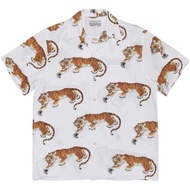 LIFE WACKO MARIA Japanese Trendy Retro Tiger Hyakki Night Travel Printed Short-sleeved Shirt Casual