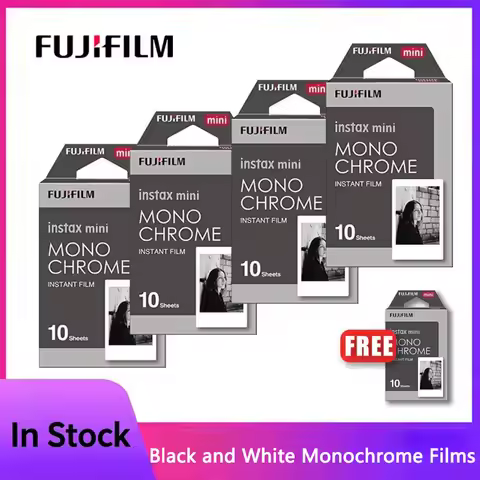Original 10-100 Sheets Fujifilm Instax Monochrome For Mini 12 13 11 Mini 9 300 7s7 50s 90 25 dw Shar