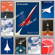 Modern Minimalist Concorde Plane Poster HighSpeed Aviation Art Print Civil Airliner Canvas Wall Pict