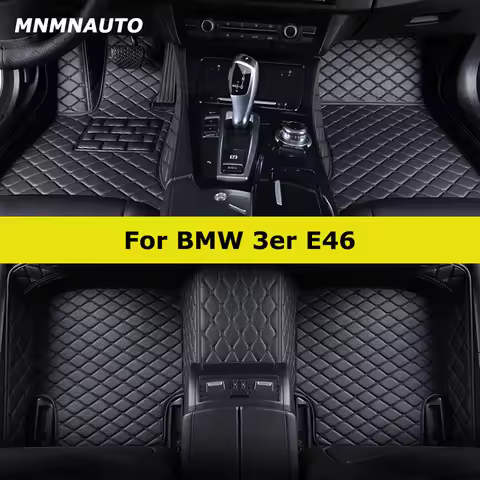 MNMNAUTO Custom Car Floor Mats For BMW 3er E46 1997-2004 318-330 Auto Carpets Foot Coche Accessorie