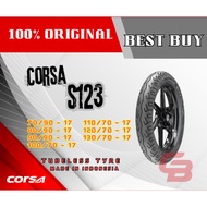 TAYAR MOTOSIKAL CORSA S123 100/70, 110/70, 120/70 -17 & 130/70 - 17