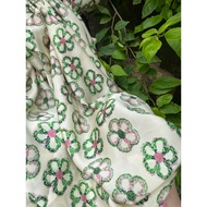 Satin silk fabric with sharp floral print Van Anh shop