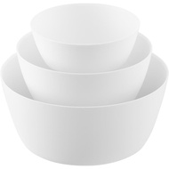 Yamazaki Easy Mix Cooking Bowl Set of 3, Microwave Safe, White, Bowl S: W15.9×D15.9×H7cm, Tower, Dis