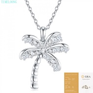 All Real Moissanite Coconut Tree Necklace With GRA Certificate S925 Silver VVS1 3EX D Color Moissani