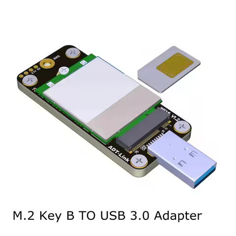 USB 3.0 To M.2 NGFF B-Key Adapter Riser Card with Standard Double SIM Slot 3.7V 3A Support 5G 4G LTE