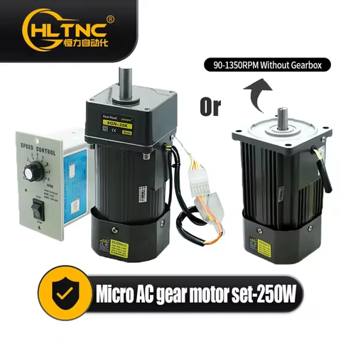 250W Micro AC Motor 110v 220v Single Phase Asynchronous Motor Gear Motor 15mm Motor Shaft+ Speed Con