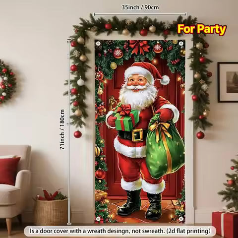 2D flat door curtain banner, Christmas decoration "Merry Christmas" background cloth, winter Christm