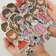 C55. Cute Four Seasons Wearing Character Journal Sticker Diary DIY Sticker / 可爱四季穿搭人物手账贴纸 / Stiker J