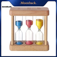 Moon Bright Sand Colors Timer Set Safe Hourglass Timers 3-in-1 Sand Timer Set 1 Min 3 Min 5 Min Hour