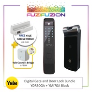 Yale YDR50GA Gate + YMI70A Handle Door Digital Lock Bundle (FREE Yale Access Module + Connect Bridge/DDV1/TOPUP FOR DDV3