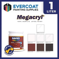 Davies Megacryl 100% Acrylic Latex Paint Water Based 1L