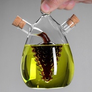 2-in-1 Glass Liquid Dispenser Bottle with 3 Inner Liner Shapes - Long-Neck Glass Set for Olive Oil, 