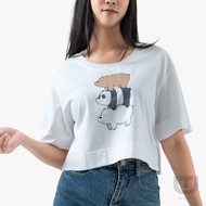 DOSH-UT WOMENS CROPPED TOPS WE BARE BEAR เสื้อครอป FLWBWT1014-OW