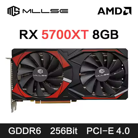 MLLSE AMD RX 5700 XT 8GB RX 5600 XT 6G Placa De Video 6+8PIN Graphics Card GPU GDDR6 256-bit 7nm gam