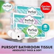[9 packs] Pursoft 4 Ply Toilet Paper Bathroom Rolls | Tissue Paper | Tissue | Wet Tissue