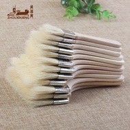 【High-quality】 12pcs/set Bbq Brush Paint Tool Keyboard Pig Wool Dust Brush Kids Art Drawing Art Supplies Easy To Clean Wooden Cleaning Brush