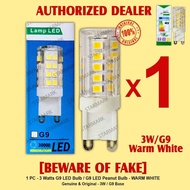G9 Led Bulb Bulbs 3W 3 Watts WARM WHITE High Quality G9 Led Peanut Bulb Pin Light - Set of 1 Pc